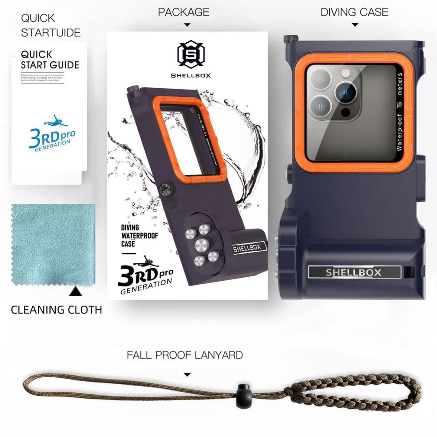 Ultramarine Technology 15m Waterproof Professional Diving Phone Case with Bluetooth Controller