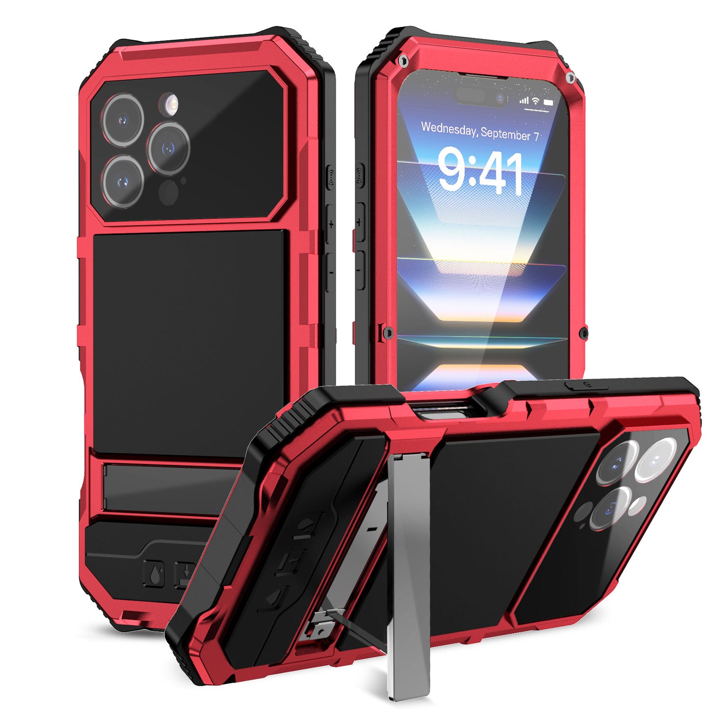 R-Just Stand iPhone 16 Pro Max Phone Case Heavy Duty Protection