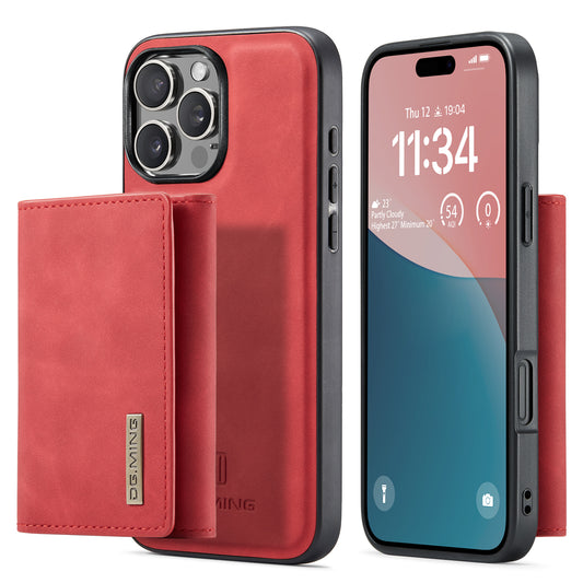 DG.MING iPhone 16 Pro Case with Magnetic Stand Foldable Wallet