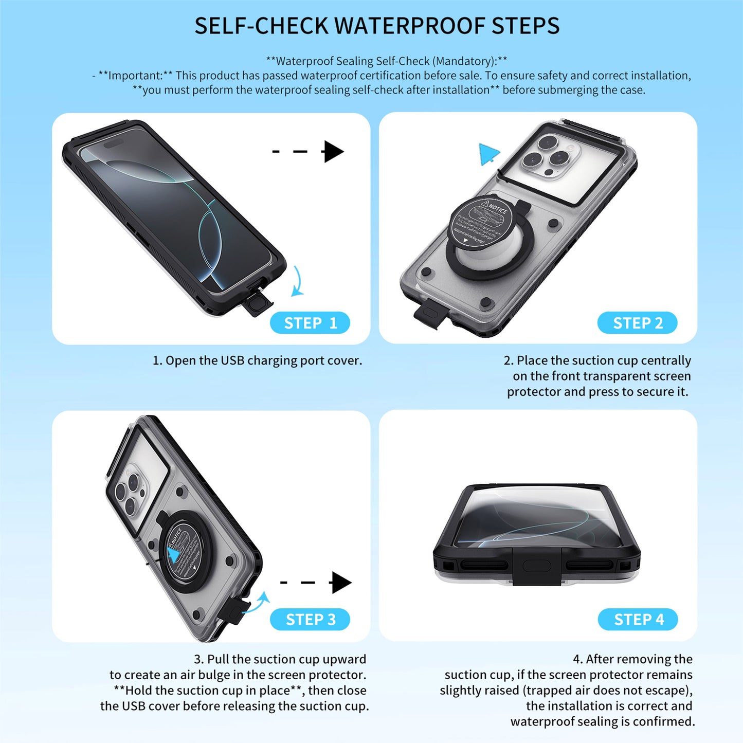 Ultramarine Technology Professional 15m Diving Waterproof Phone Case Touch Snorkeling Housing