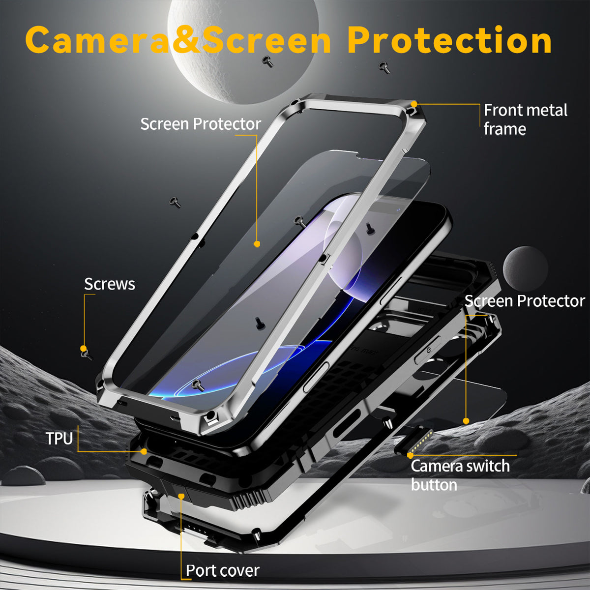 Ultramarine Technology with Tactical Heavy-Duty Phone Case with Lanyard & Stand