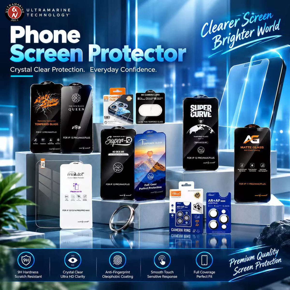 Ultramarine Technnology Phone Screen Protector Collection