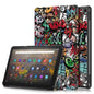 Tri-fold Caster Leather Kindle Fire HD 10 (2023) Case Hard Shell Slim