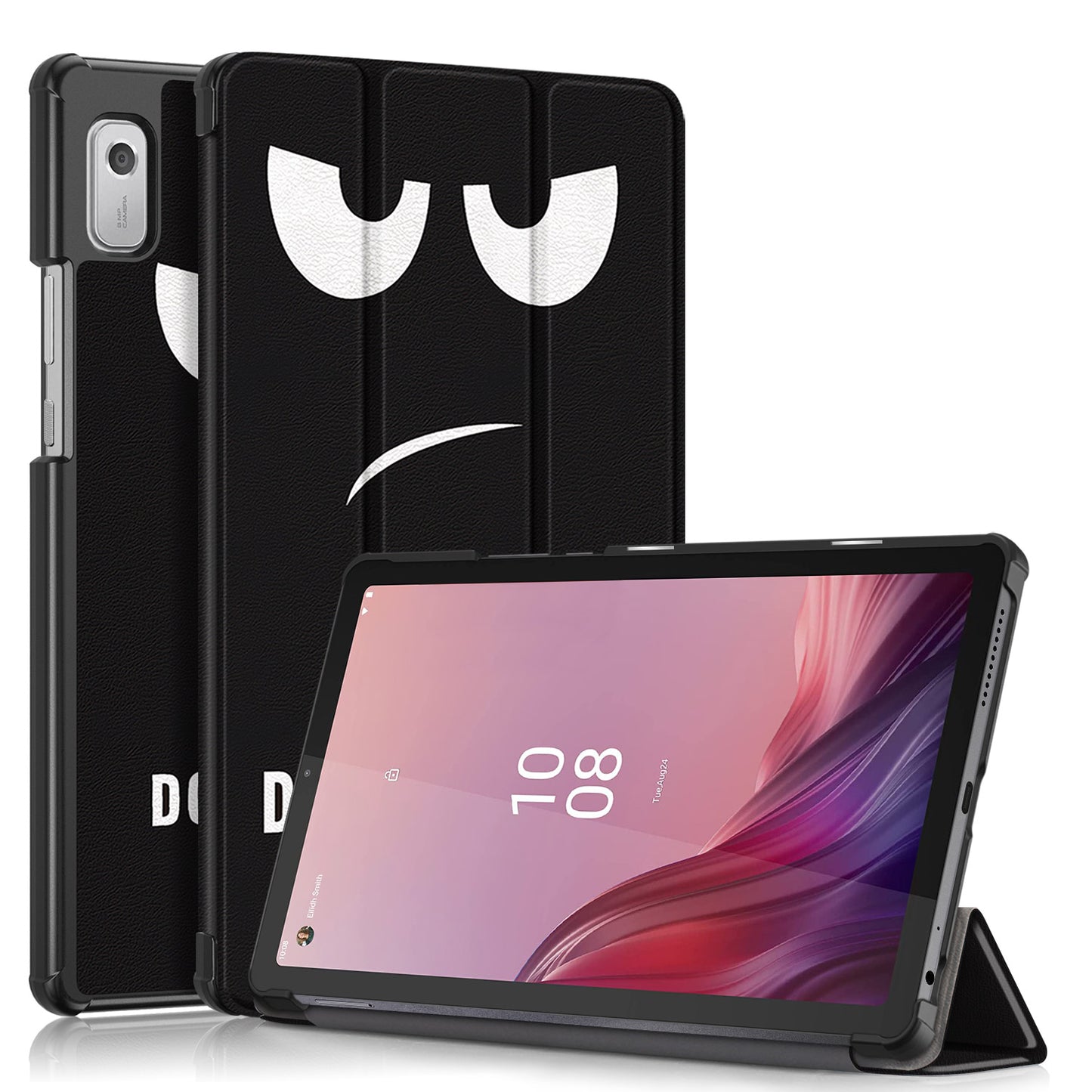 Tri-fold Caster Leather Lenovo Tab M9 (2022) Case Hard Shell Slim