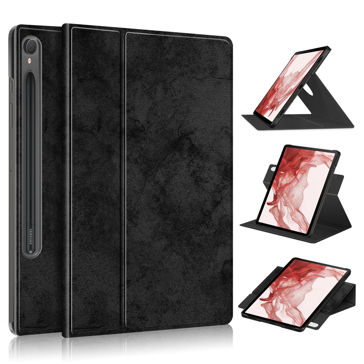 Rotating Stand Voltage Samsung Galaxy Tab S9 FE Case Leather