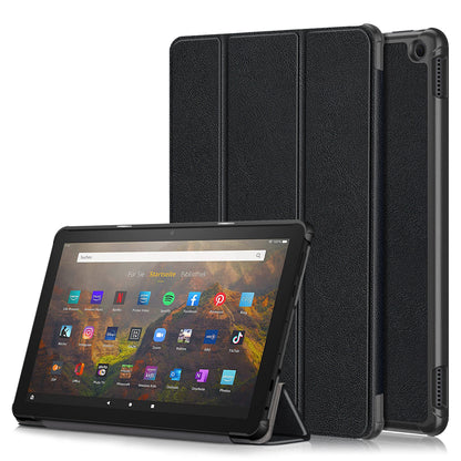 Tri-fold Caster Leather Kindle Fire HD 10 (2023) Case Hard Shell Slim