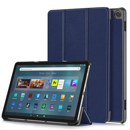 Tri-fold Caster Leather Amazon Kindle Fire Max Case Hard Shell Slim