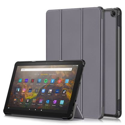 Tri-fold Caster Leather Kindle Fire HD 10 (2023) Case Hard Shell Slim