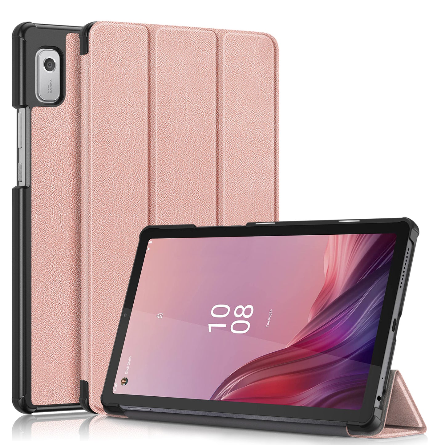 Tri-fold Caster Leather Lenovo Tab M9 (2022) Case Hard Shell Slim