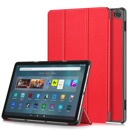 Tri-fold Caster Leather Amazon Kindle Fire Max Case Hard Shell Slim