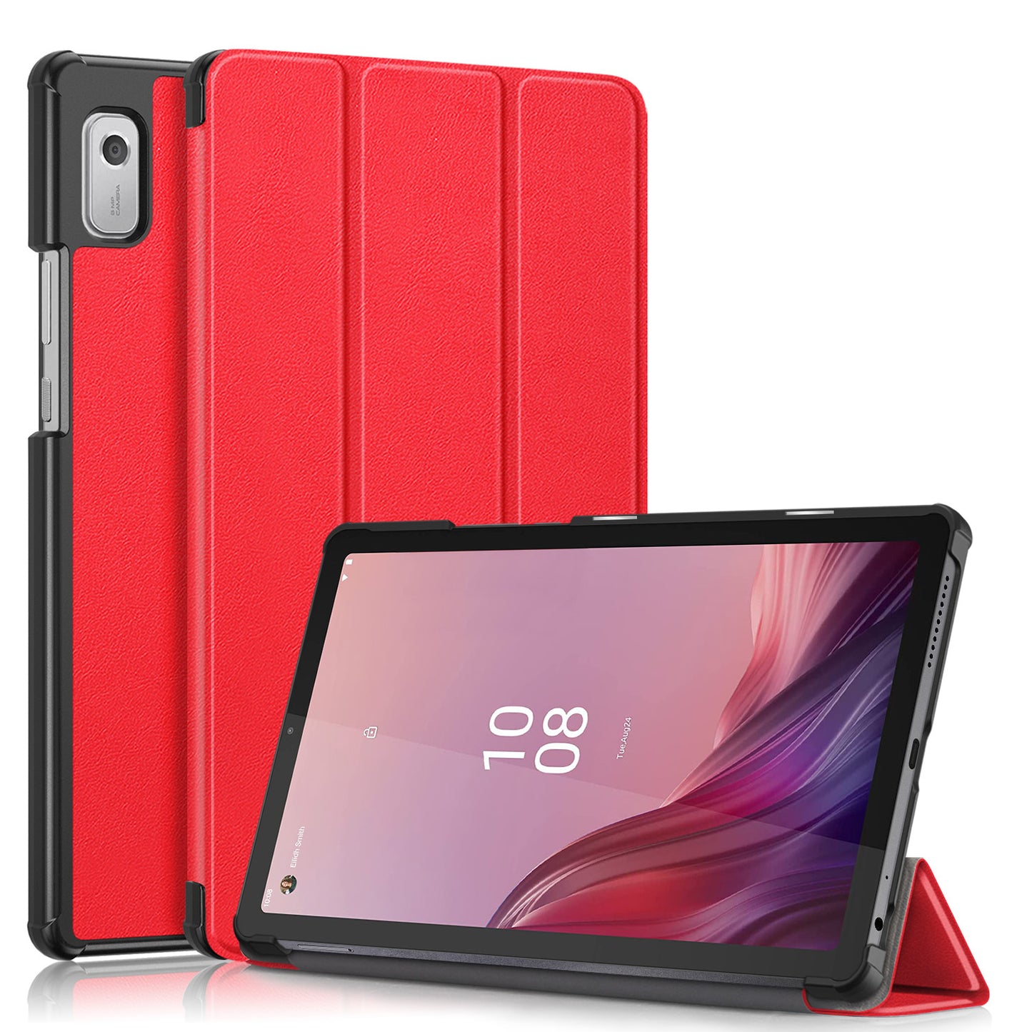 Tri-fold Caster Leather Lenovo Tab M9 (2022) Case Hard Shell Slim