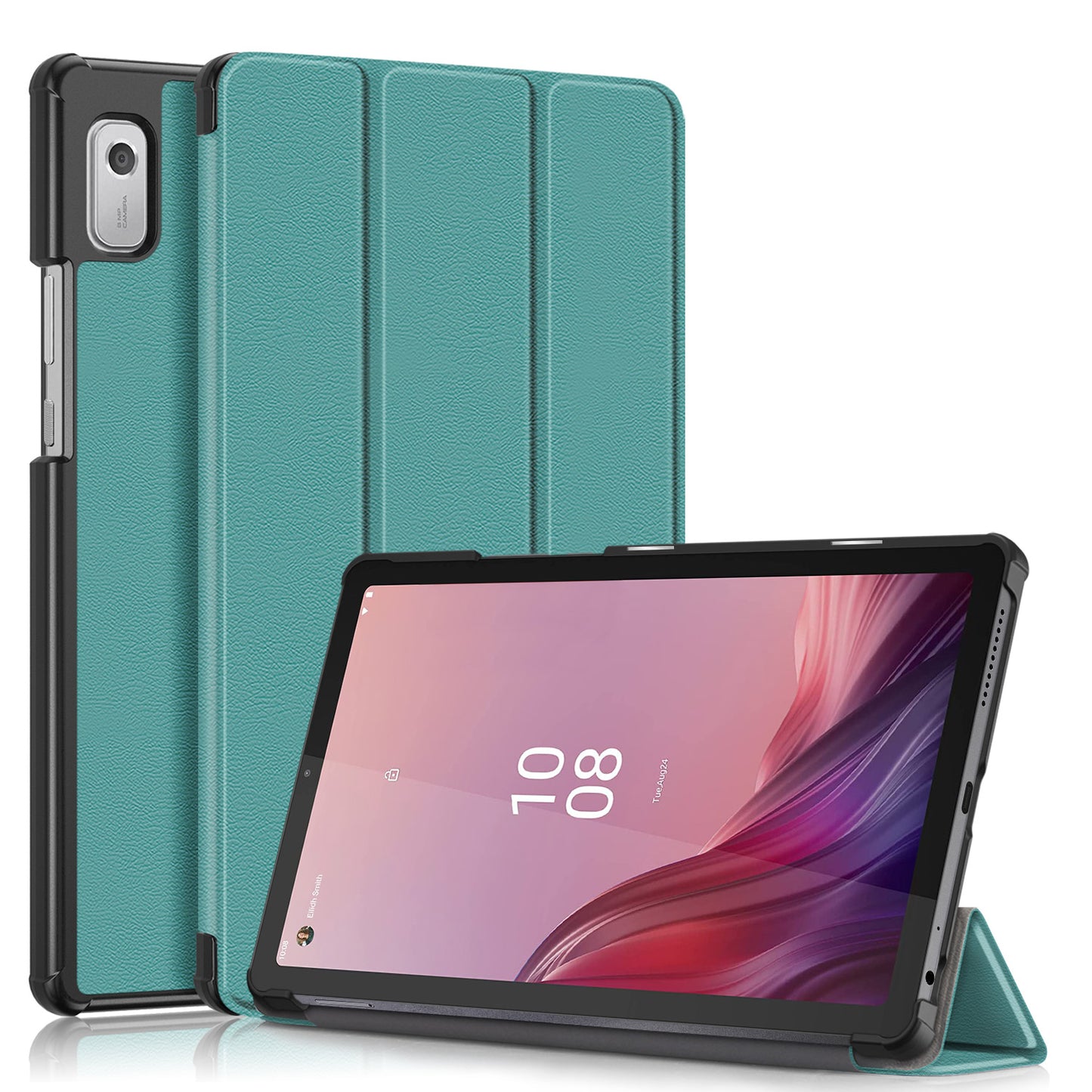 Tri-fold Caster Leather Lenovo Tab M9 (2022) Case Hard Shell Slim