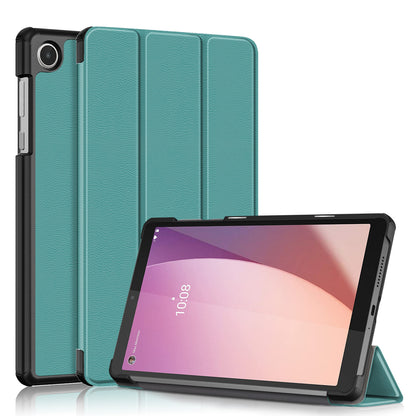 Tri-fold Caster Leather Lenovo Tab M8 (2023) Case Hard Shell Slim