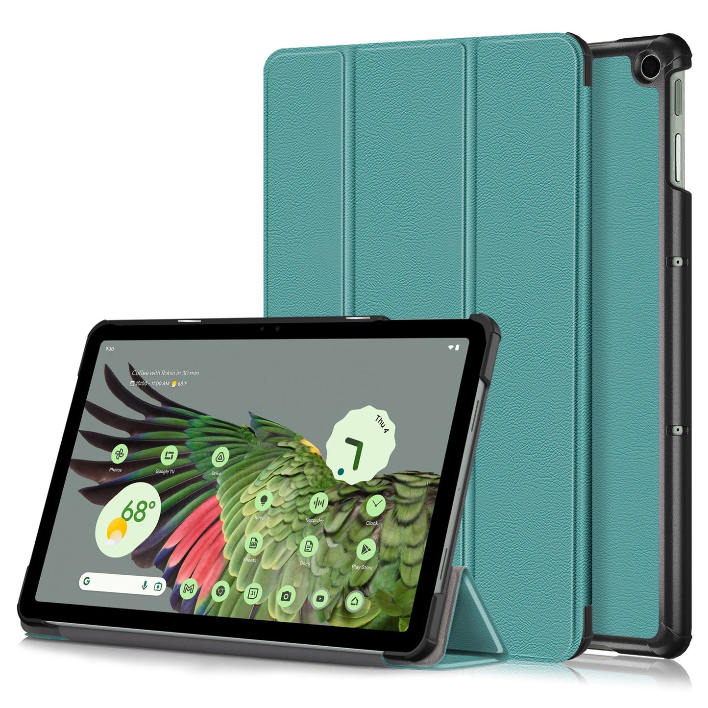 Tri-fold Caster Leather Google Pixel Tablet (2023) Case Hard Shell