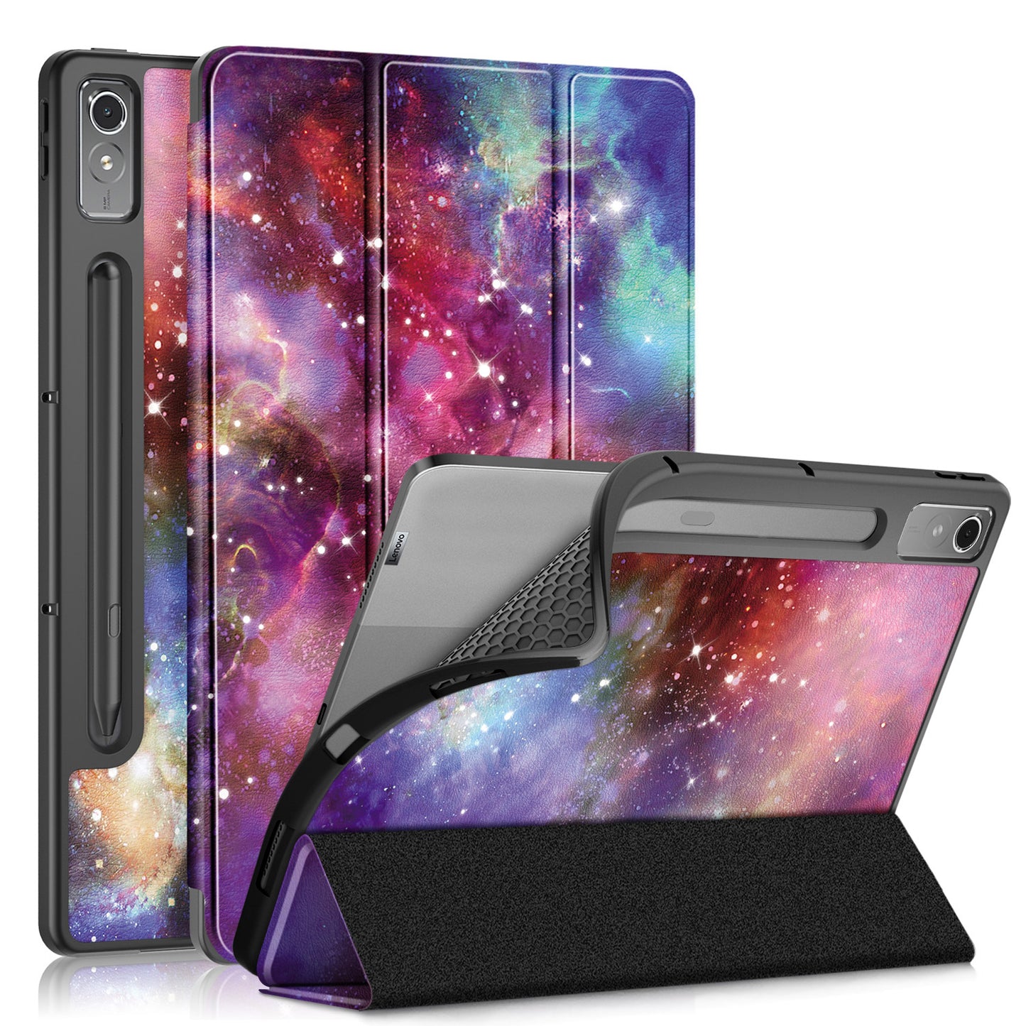 Soft TPU Combo Leather Lenovo Tab P12 (2023) Case Tri-fold Stand