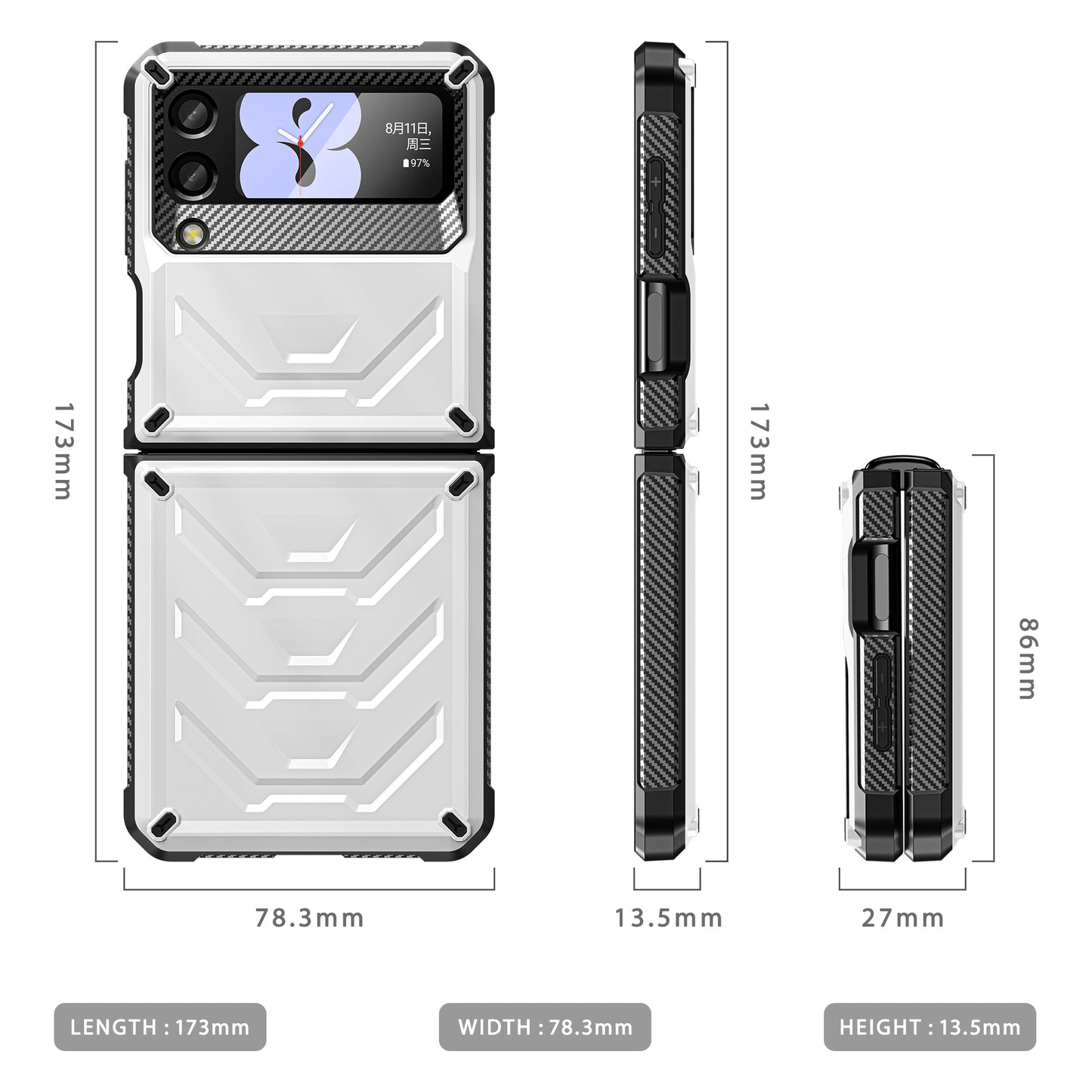 Mech King Samsung Galaxy Z Flip3 Case Rugged Mul-angele Kicktand