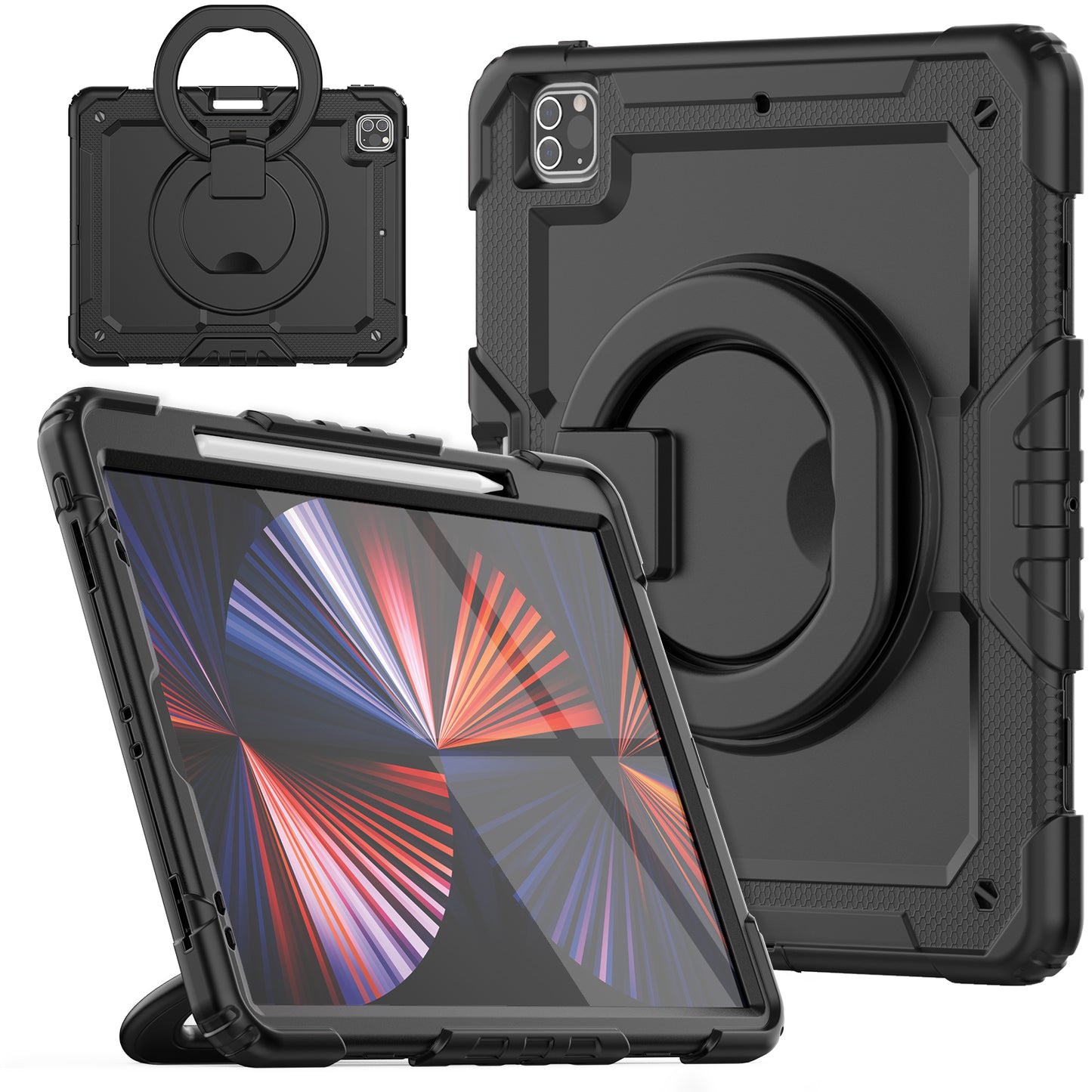 Tough Handle Grip Hook Apple iPad Pro 12.9 (2022) Case Rotatable