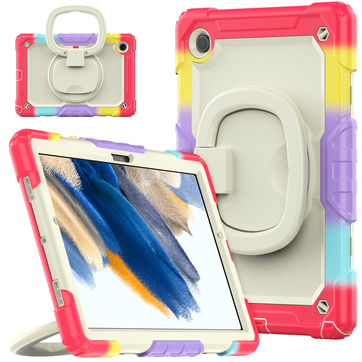 Tough Handle Grip Hook Samsung Galaxy Tab A8 Case Rotatable