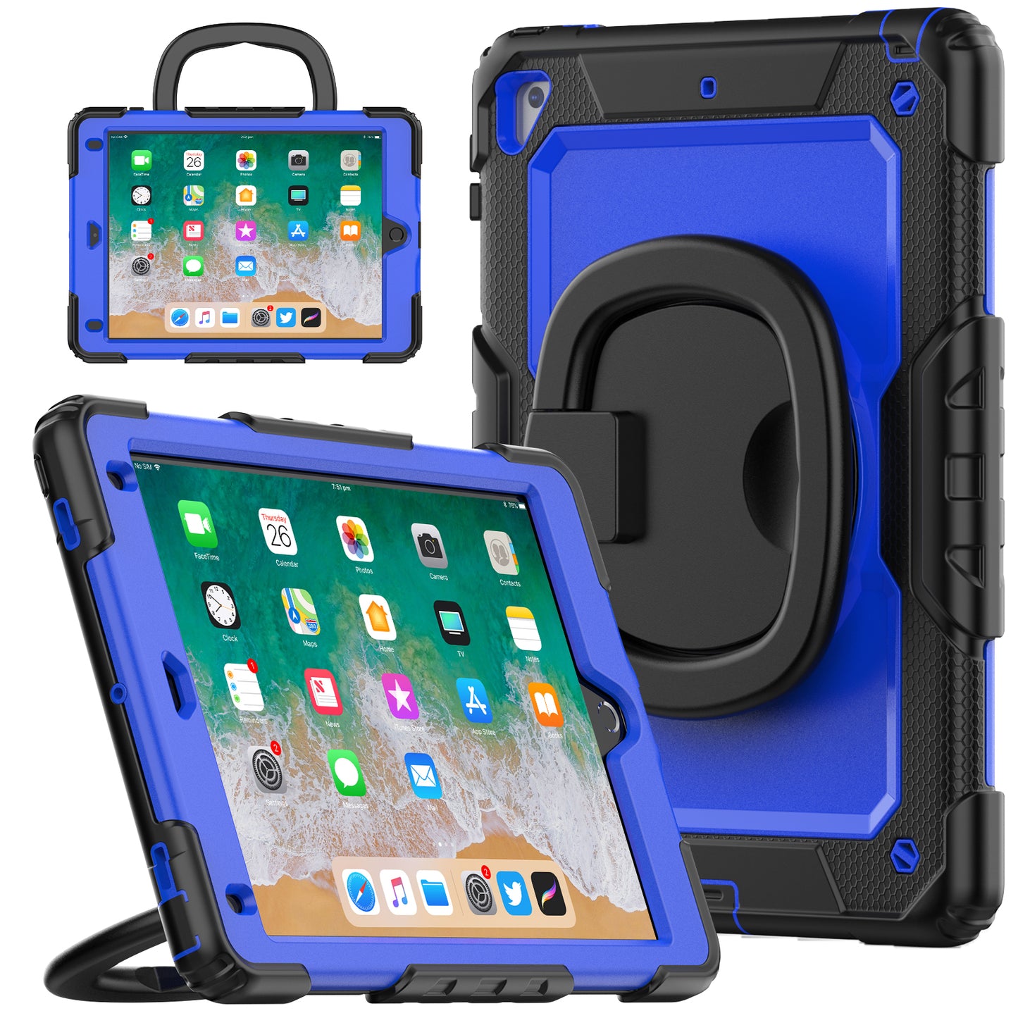 Tough Handle Grip Hook Apple iPad Air 2 Case Rotatable