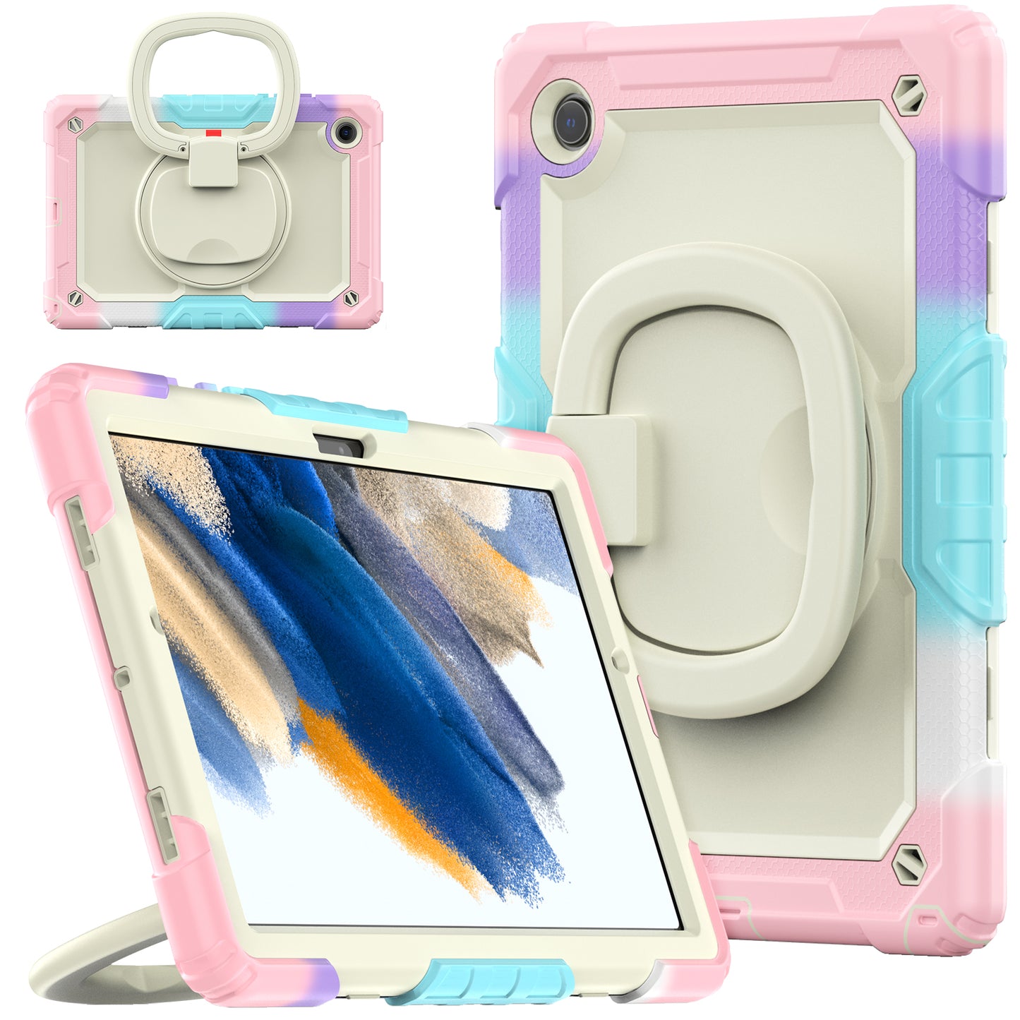 Tough Handle Grip Hook Samsung Galaxy Tab A8 Case Rotatable