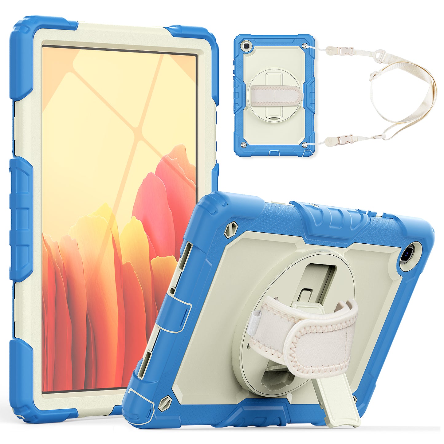 Tough Strap Built-in Screen Protector Galaxy Tab A7 Case Multi-functional