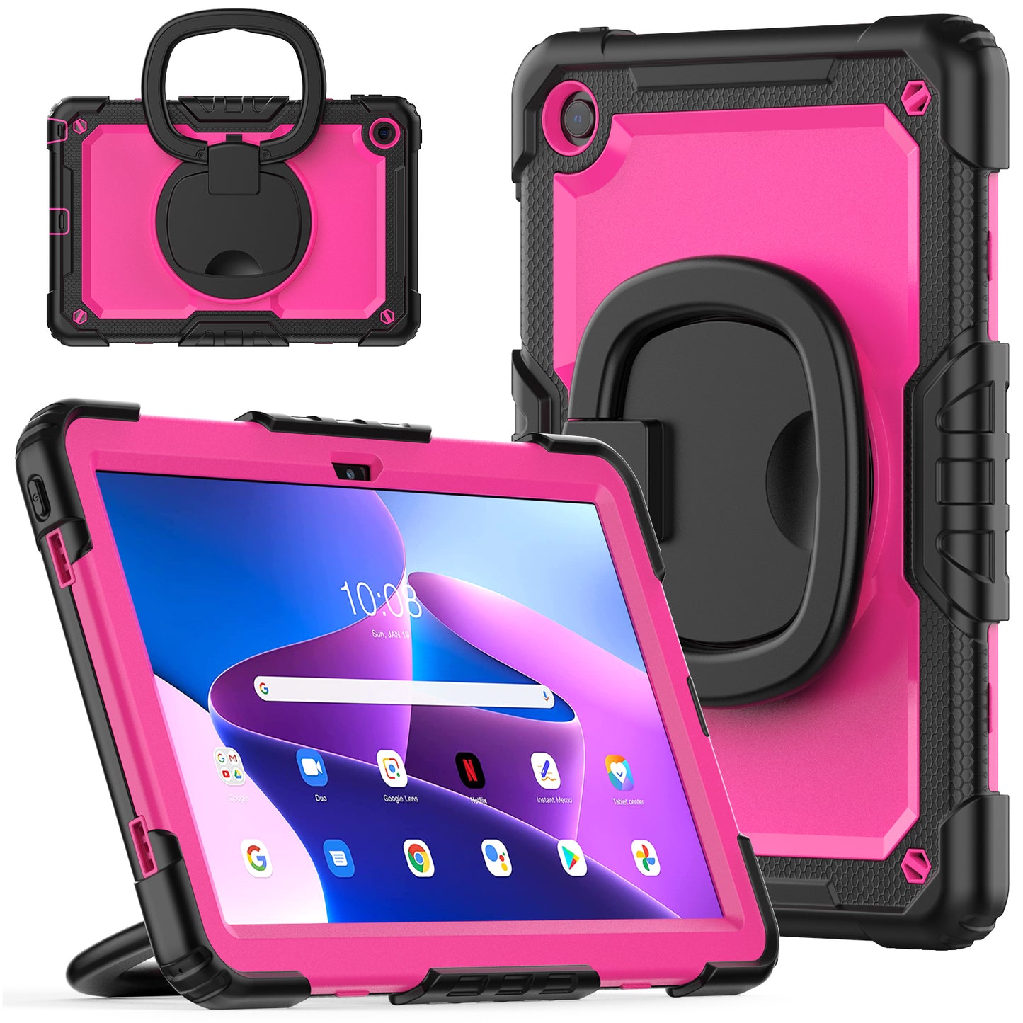 Tough Handle Grip Hook Lenovo Tab M10 Plus (2022) Case Rotatable