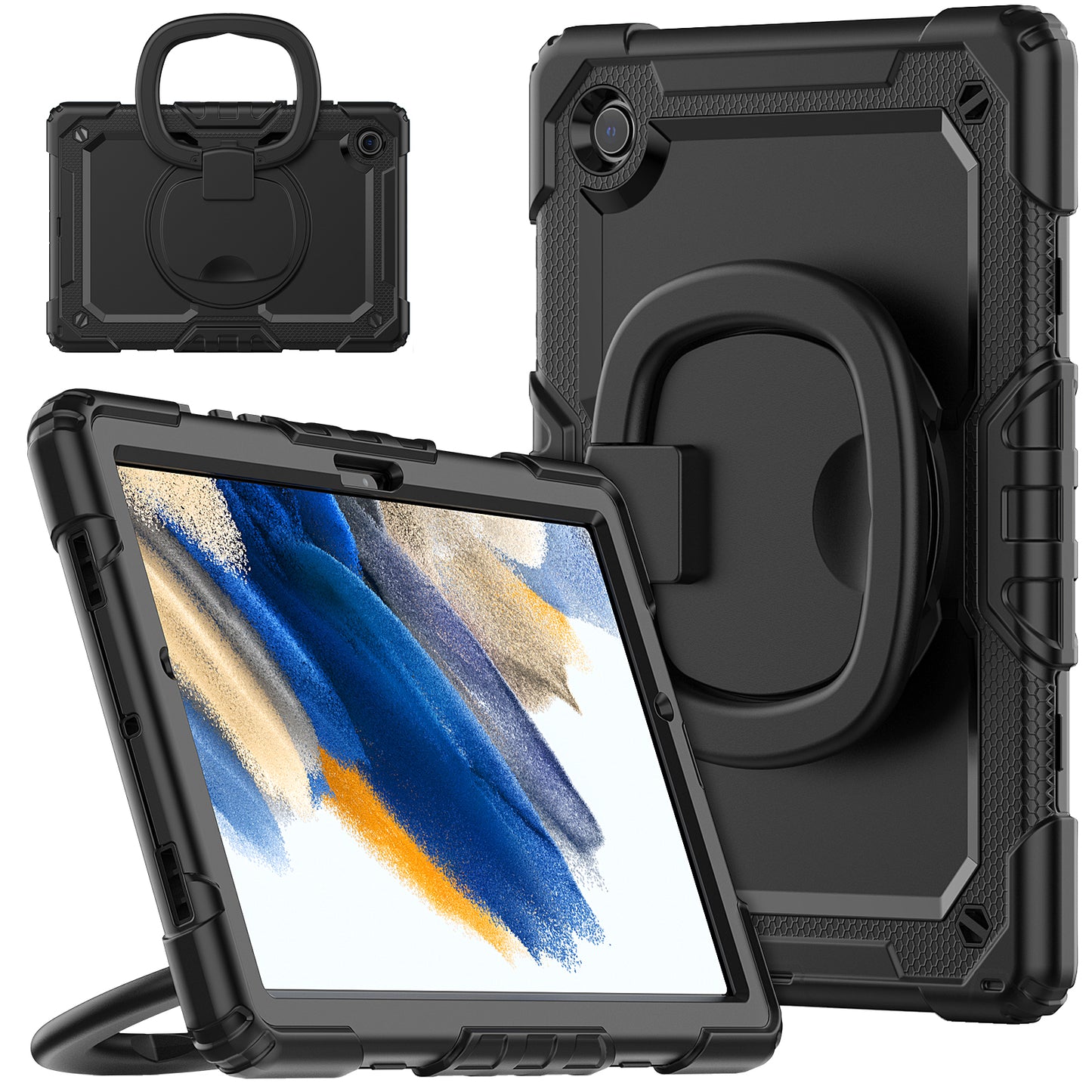 Tough Handle Grip Hook Samsung Galaxy Tab A8 Case Rotatable