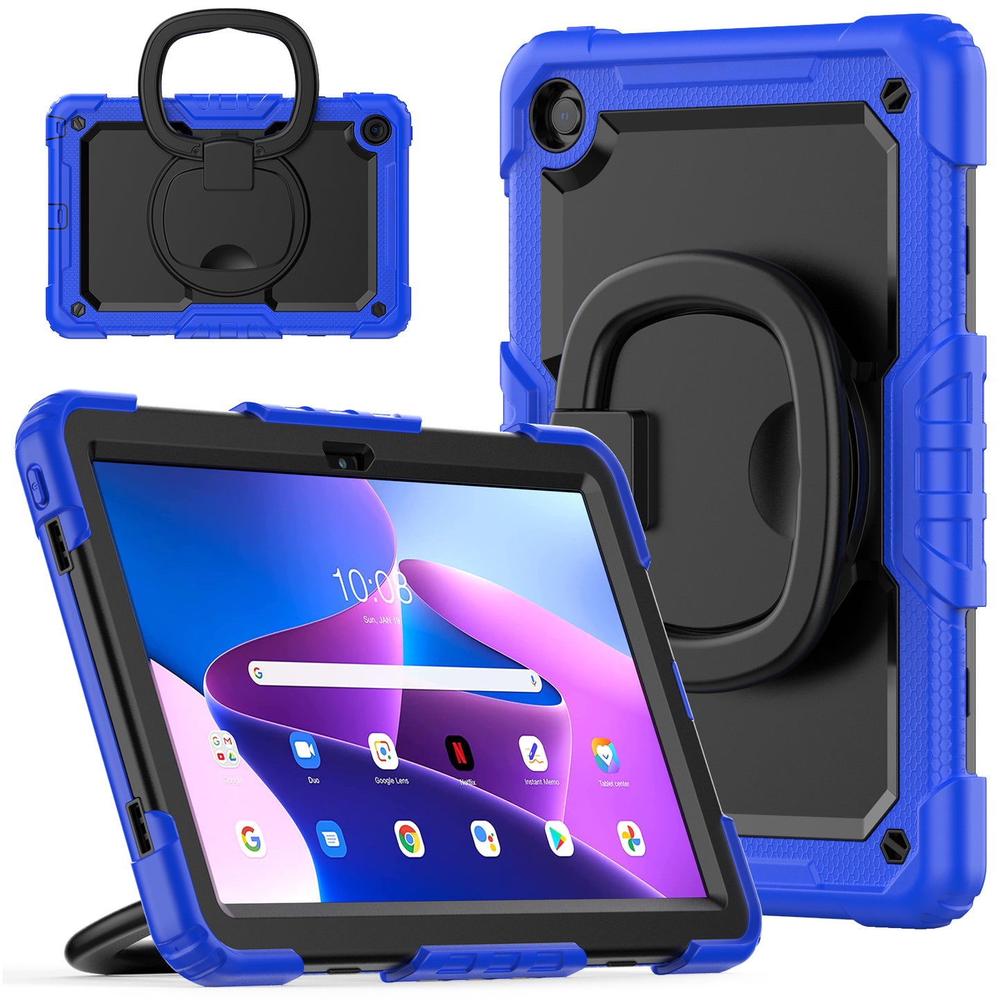 Tough Handle Grip Hook Lenovo Tab M10 Plus (2022) Case Rotatable