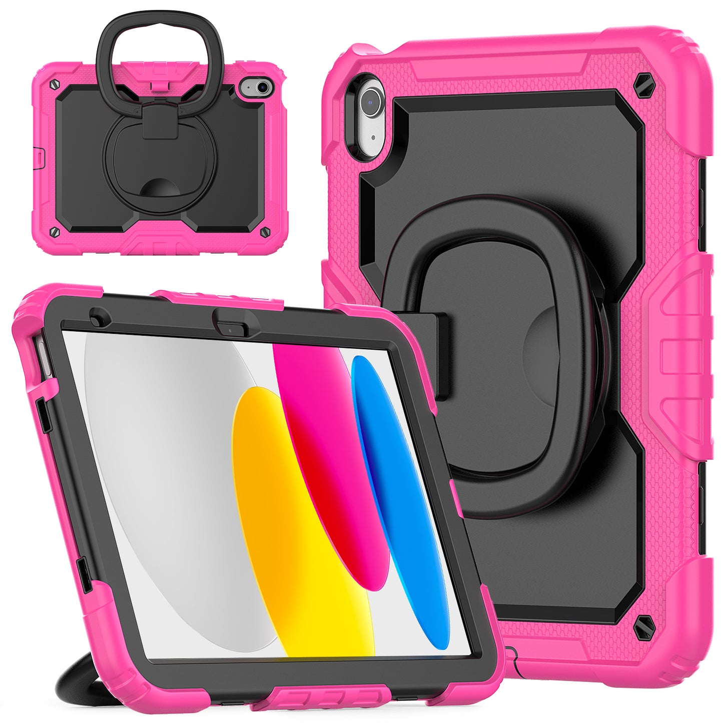 Tough Handle Grip Hook Apple iPad 10 Case Rotatable