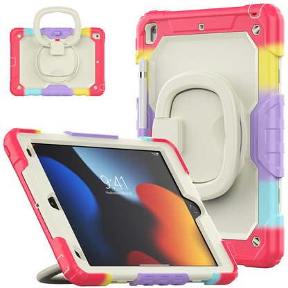 Tough Handle Grip Hook Apple iPad 8 Case Rotatable