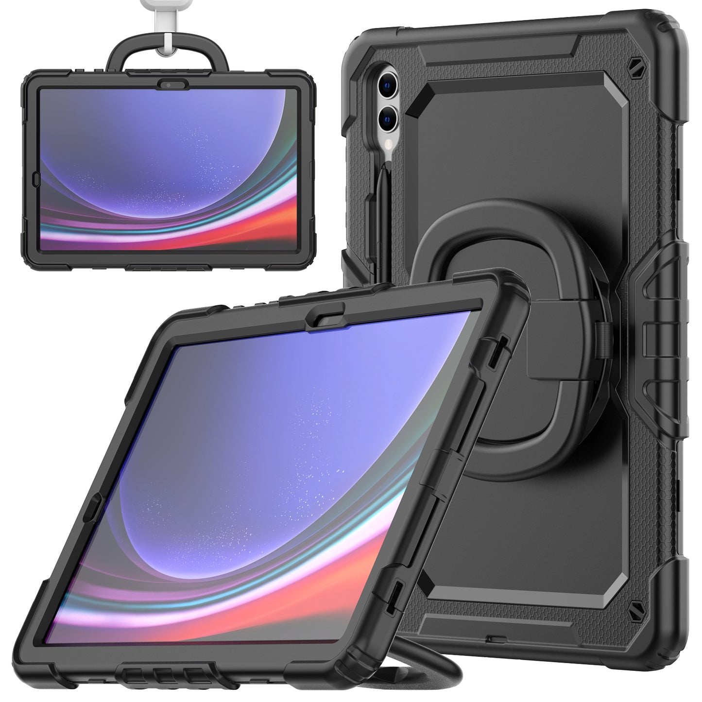 Tough Handle Grip Hook Samsung Galaxy Tab S9+ Case Rotatable