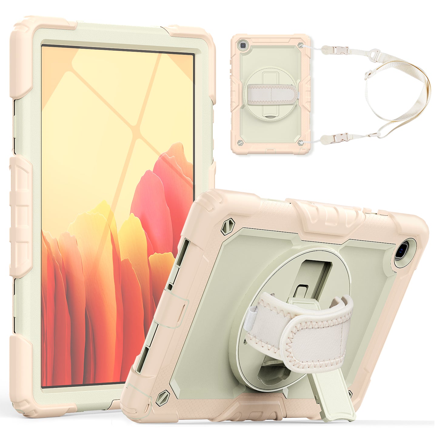 Tough Strap Built-in Screen Protector Galaxy Tab A7 Case Multi-functional