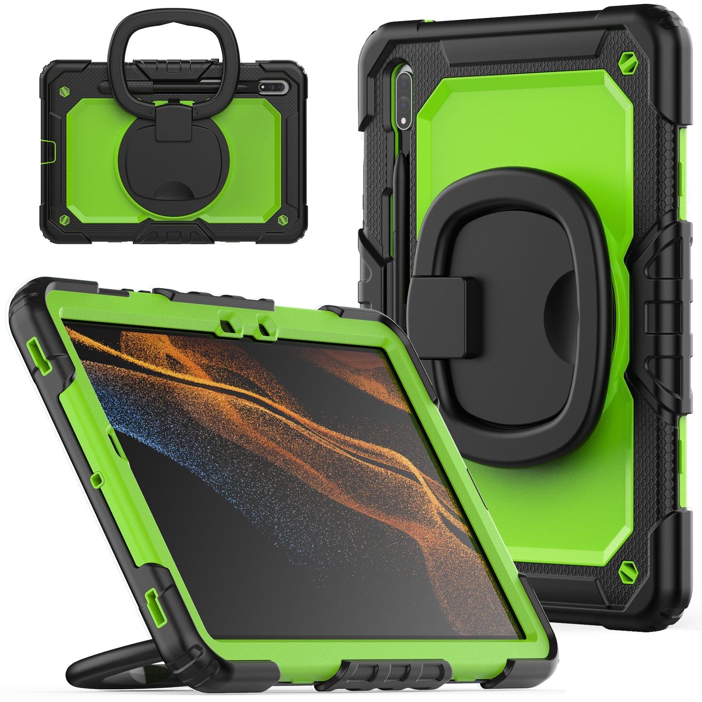 Tough Handle Grip Hook Samsung Galaxy Tab S7 Case Rotatable