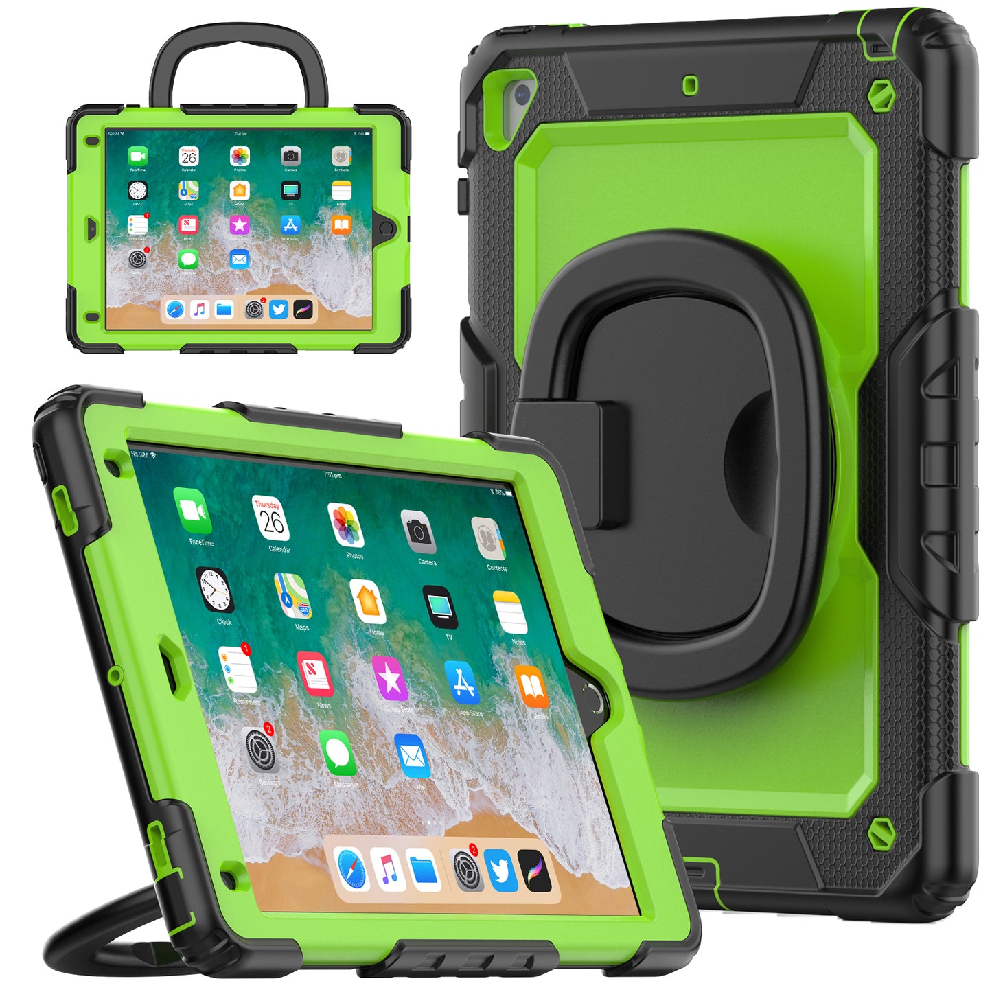 Tough Handle Grip Hook Apple iPad Air 1 Case Rotatable