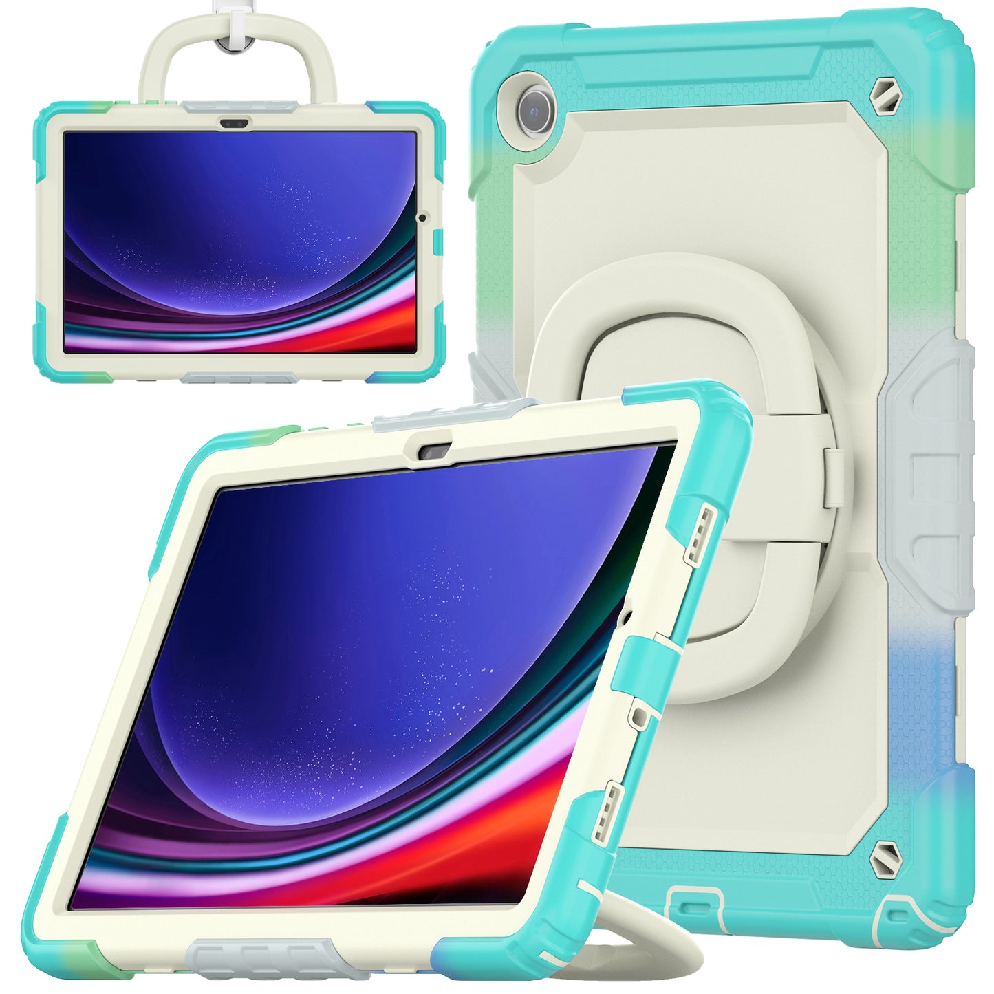 Tough Handle Grip Hook Samsung Galaxy Tab A9+ Case Rotatable