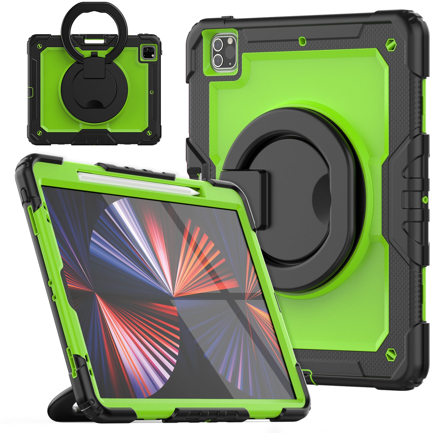 Tough Handle Grip Hook Apple iPad Pro 12.9 (2022) Case Rotatable