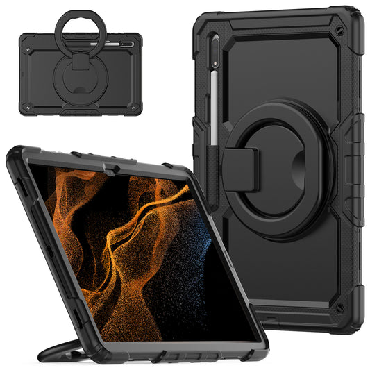 Tough Handle Grip Hook Samsung Galaxy Tab S8 Ultra Case Rotatable