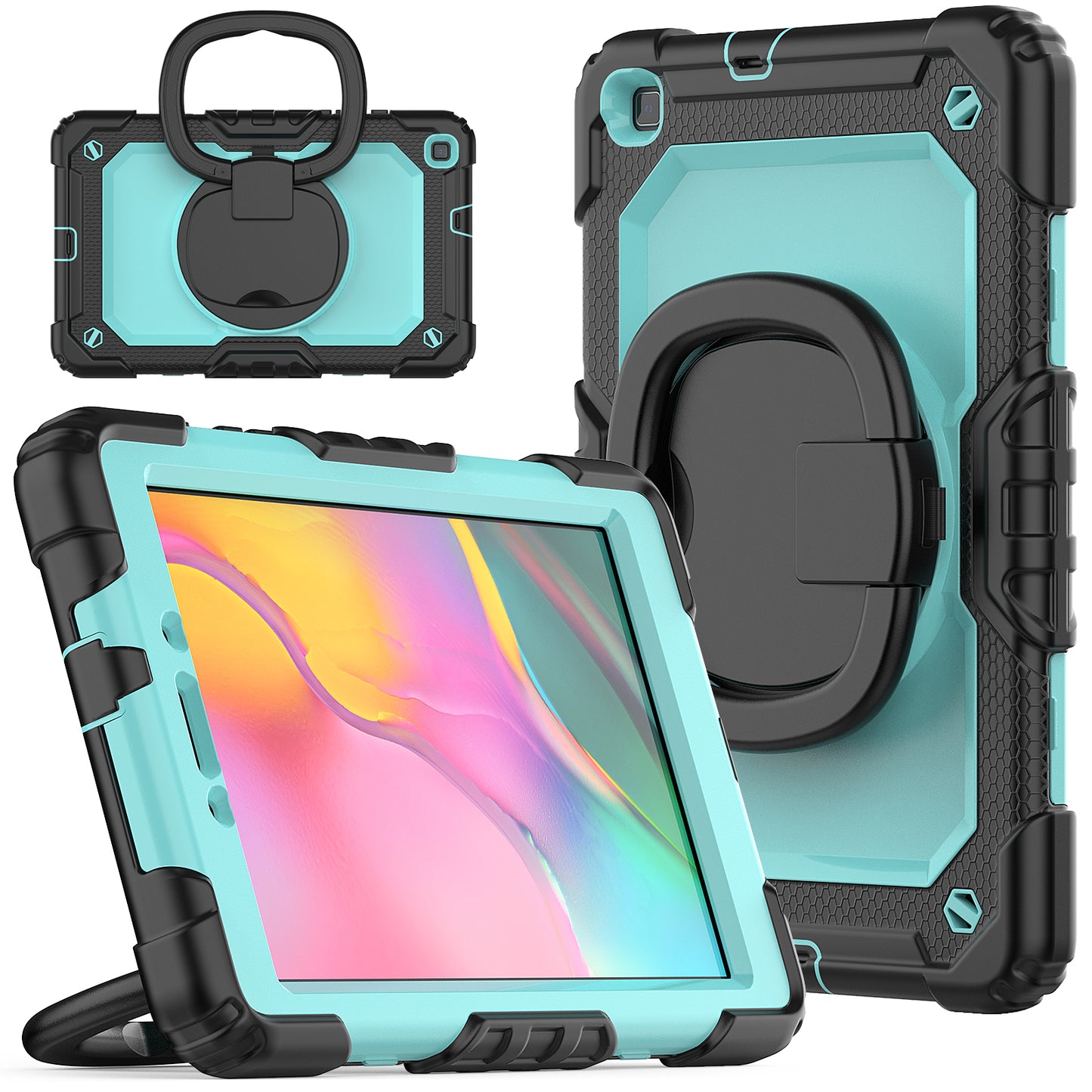 Tough Handle Grip Hook Samsung Galaxy Tab A 8.0 (2019) Case Rotatable