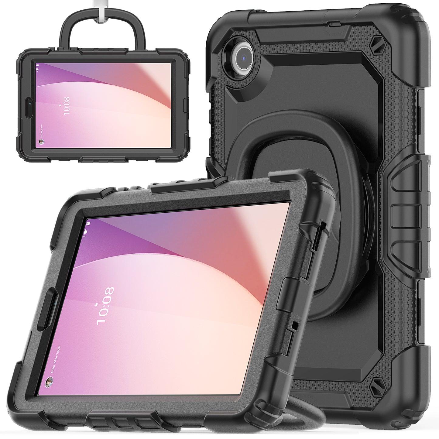 Tough Handle Grip Hook Lenovo Tab M8 HD (2019) Case Rotatable