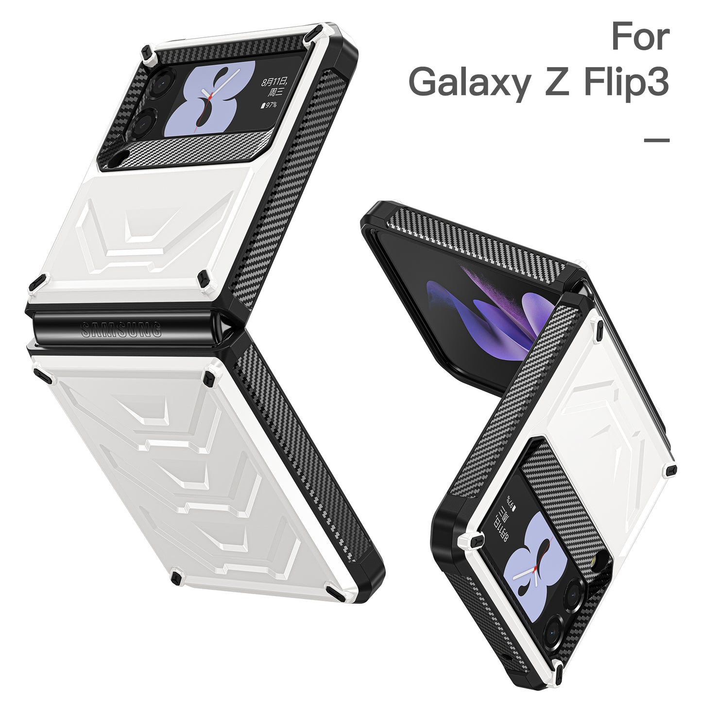 Mech King Samsung Galaxy Z Flip3 Case Rugged Mul-angele Kicktand