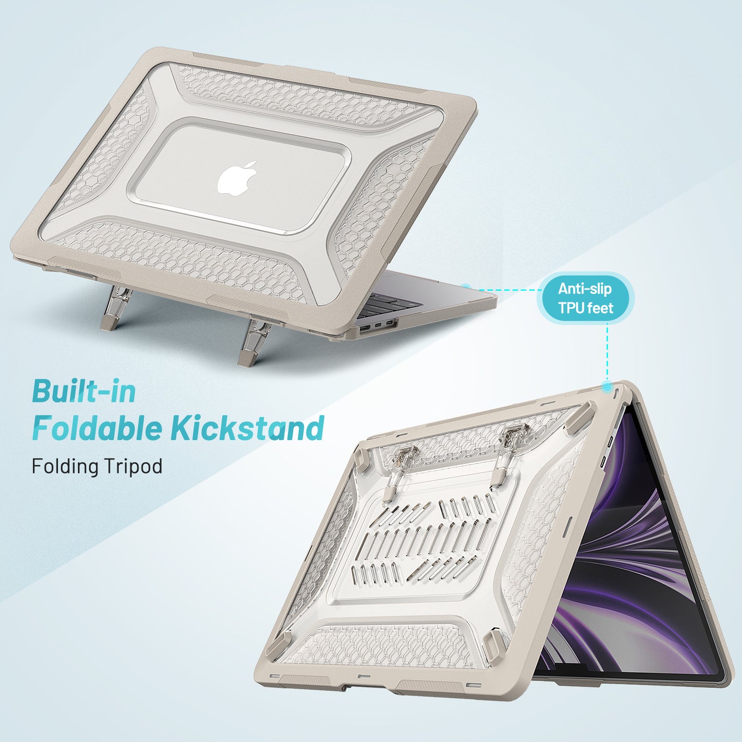 Hive Anti-slip TPU MacBook Air 15.3 A2941 Case Foldable Stand