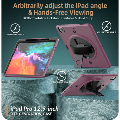 Coolinan Built-in Screen Protector iPad Pro 12.9 (2020) Case Hand Strap