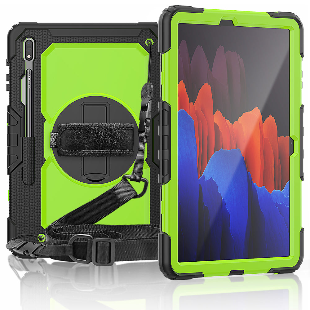 Tough Strap Built-in Screen Protector Galaxy Tab S7 FE Case Multi-functional