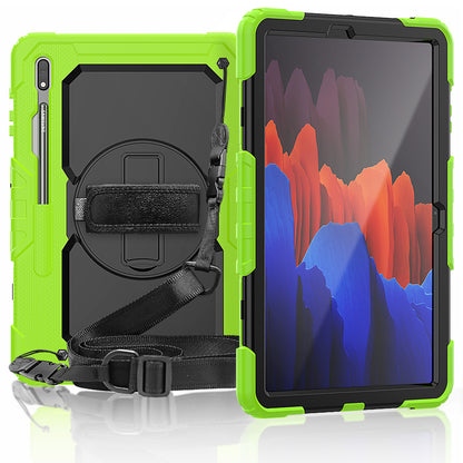 Tough Strap Built-in Screen Protector Galaxy Tab S7+ Case Multi-functional