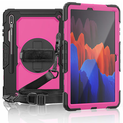 Tough Strap Built-in Screen Protector Galaxy Tab S7+ Case Multi-functional