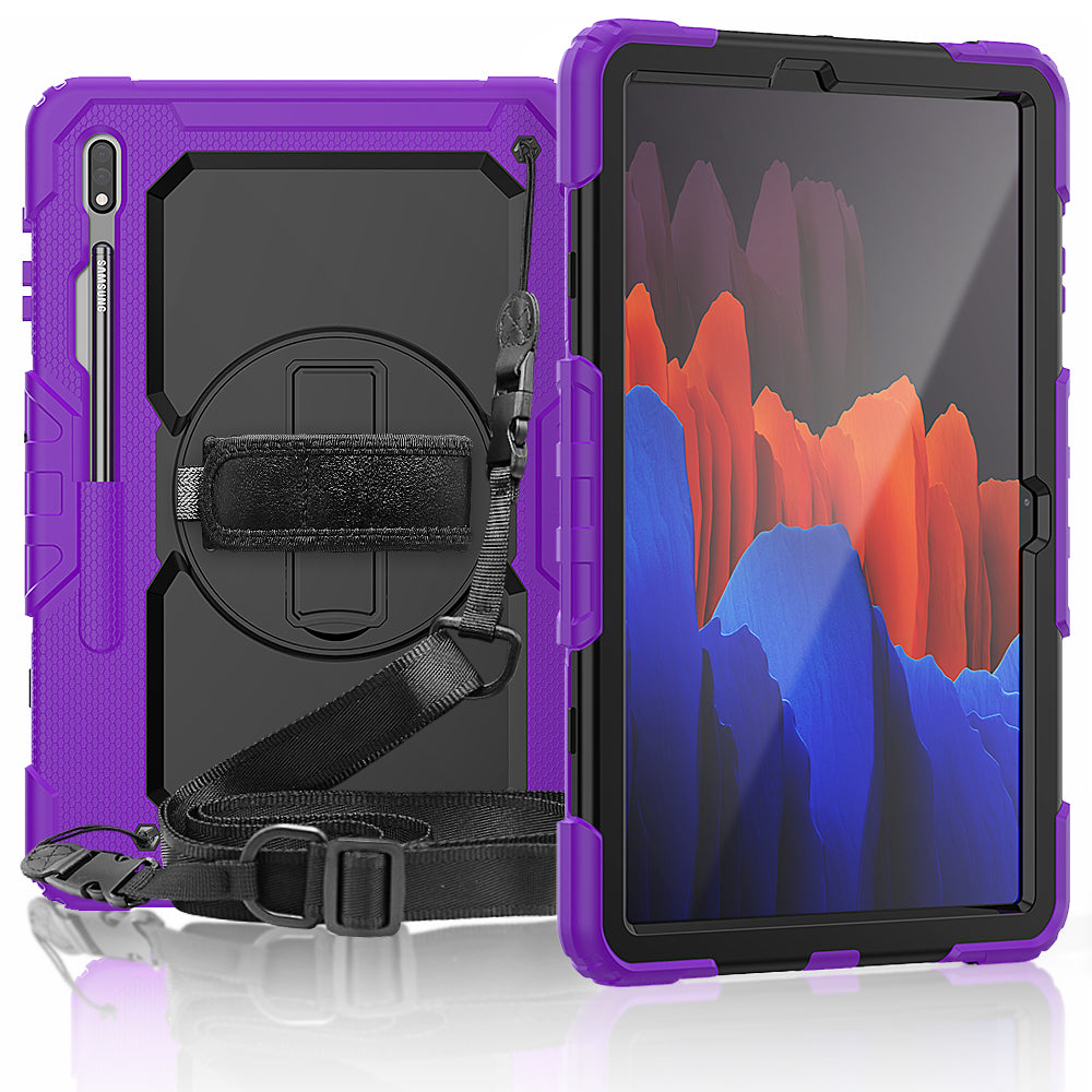 Tough Strap Built-in Screen Protector Galaxy Tab S7+ Case Multi-functional