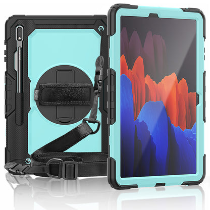 Tough Strap Built-in Screen Protector Galaxy Tab S7 FE Case Multi-functional