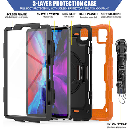 Tough Strap Built-in Screen Protector iPad Pro 11 (2020) Case Multi-functional