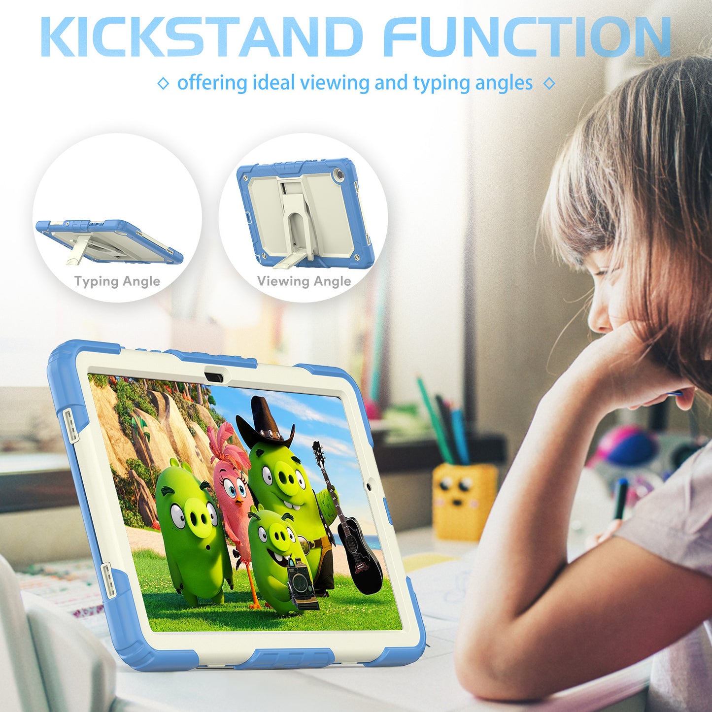 Kickstand Built-in Screen Protector Galaxy Tab A9+ Case Shoulder Strap