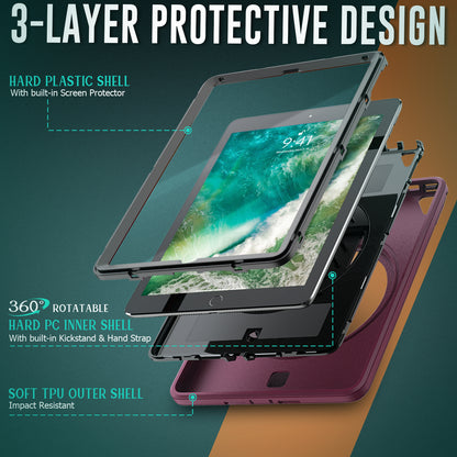 Coolinan Built-in Screen Protector Apple iPad 5 Case Hand Strap